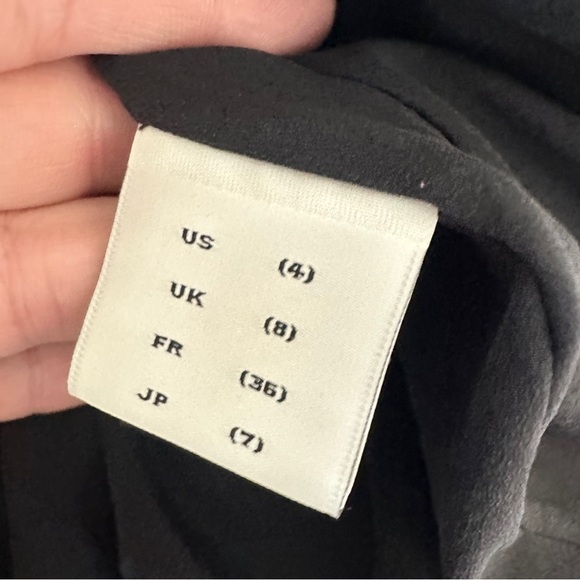 Adam Lippes Black Floral Printed Silk Georgette Skater Dress Size 4 - Picture 6 of 9